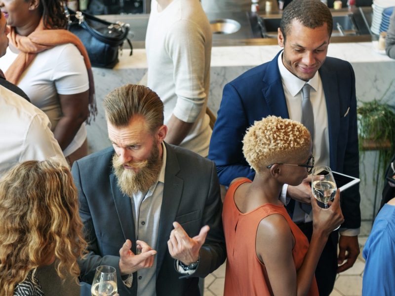 Diverse business people in a dinner party